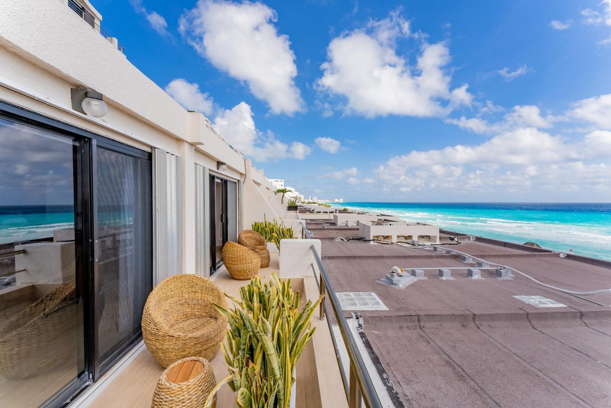 Amazing Caribbean Ocean View At Villas Marlin In كانكون المظهر الخارجي الصورة